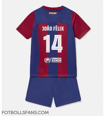 Barcelona Joao Felix #14 Replika Hemmatröja Barn 2023-24 Kortärmad (+ Korta byxor)